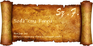 Szécsy Fanni névjegykártya