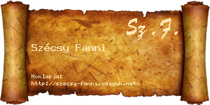 Szécsy Fanni névjegykártya